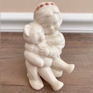Vintage Lenox Girl with Bear Figurine